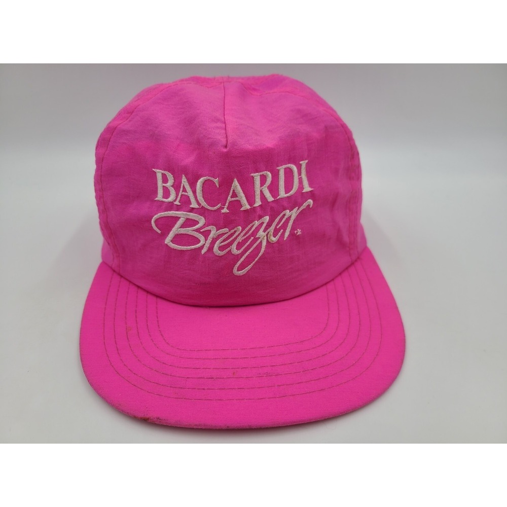 Vintage Bacardi Breezer Adjustable Hat Cap Party Festival Men Women‎ Neon Pink
